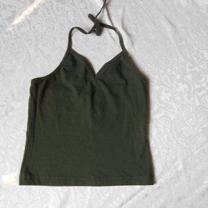 Large Army green Halter top By SO